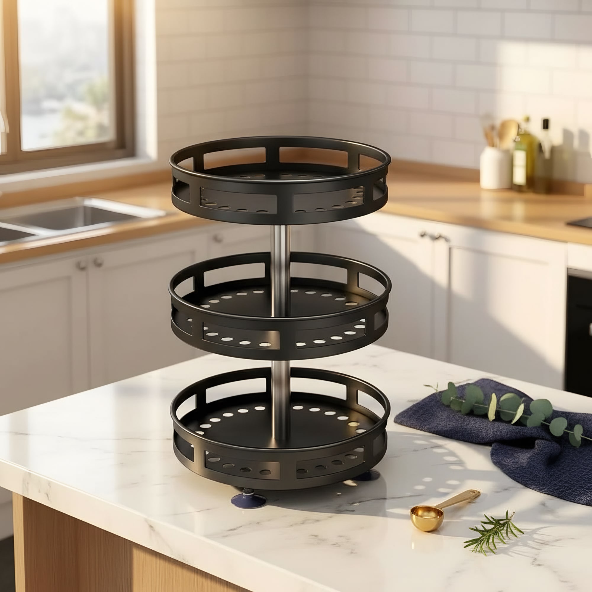 3-Tier Rotating Spice Rack