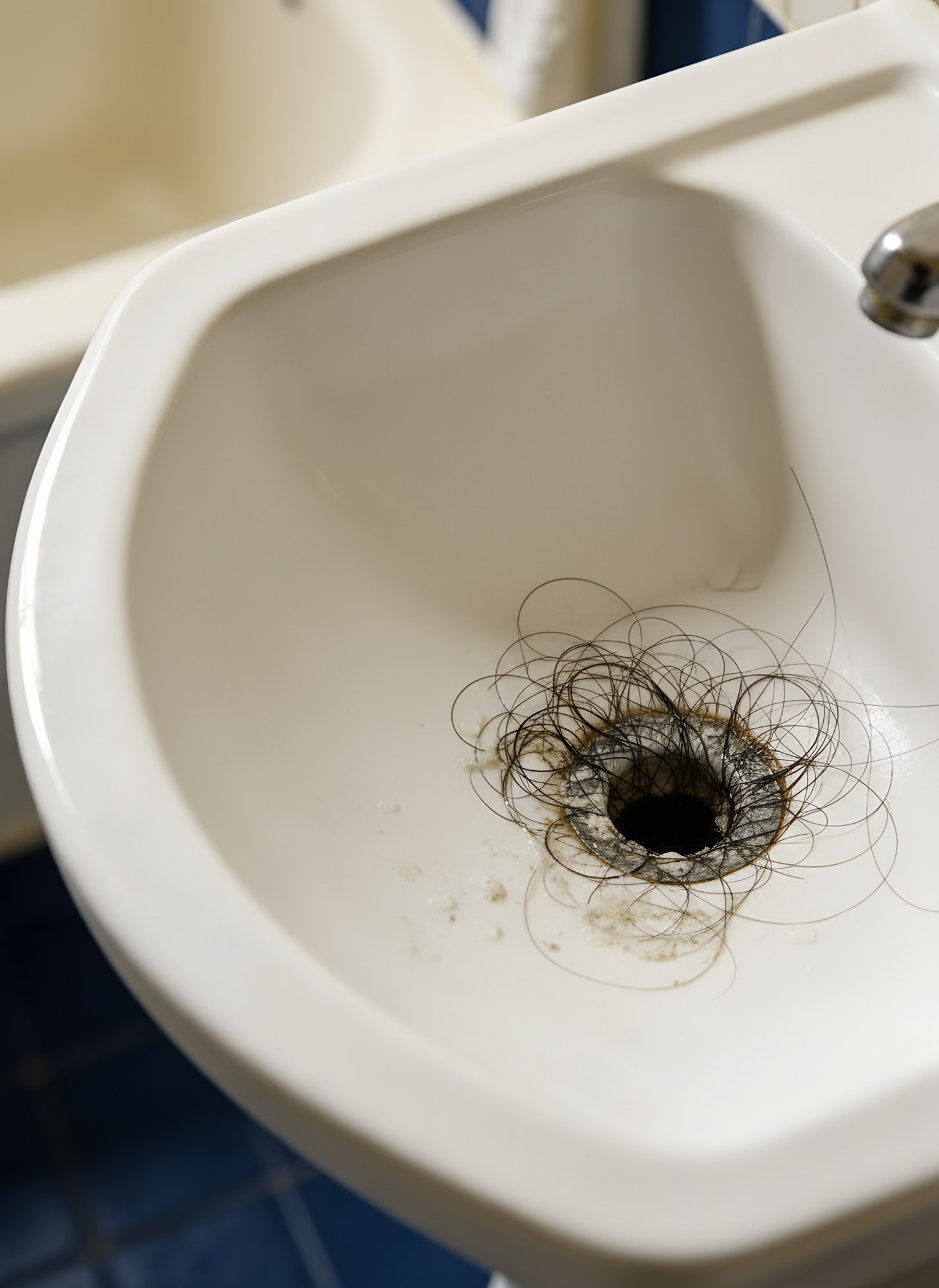 Catches hair before it reaches the pipe., without the product